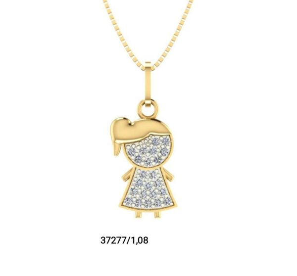 Pingente menina em ouro 18k - 37277/108