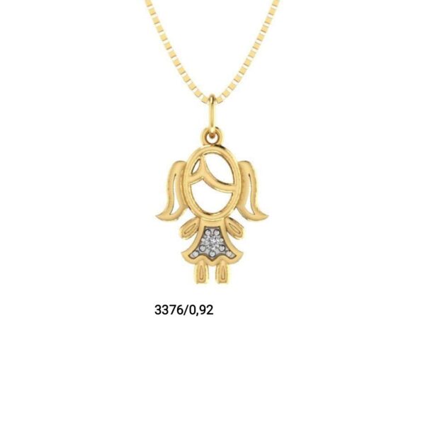 Pingente menina em ouro 18k - 3376/092