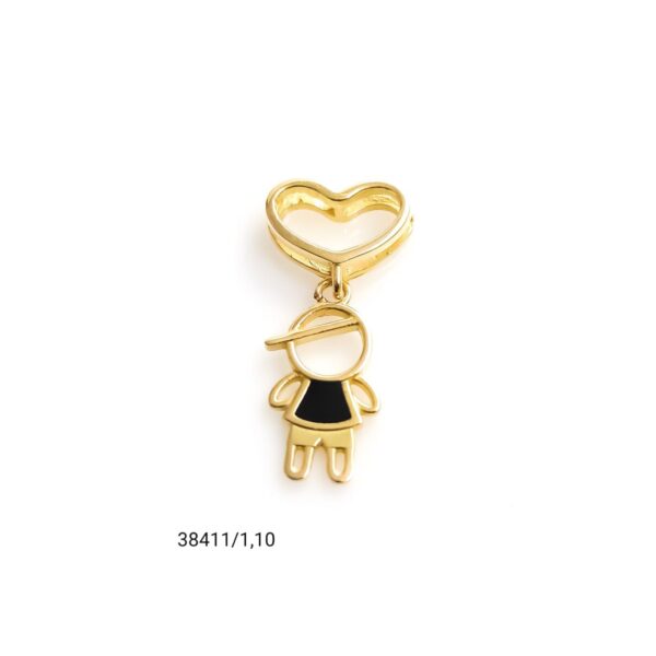 Pingente menino com aplique resina em ouro 18k - 38411/110