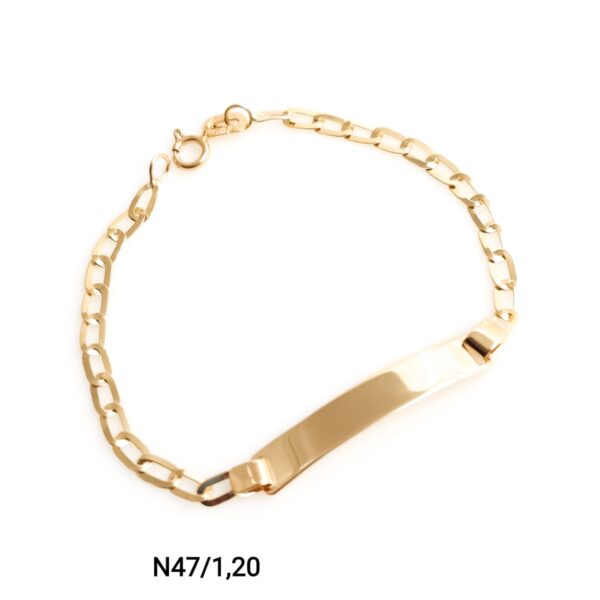 Pulseira infantil chapinha em ouro 18k - N47/120