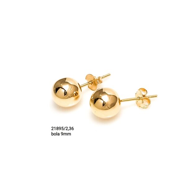 Brinco bola 9mm em ouro 18k - 21895/236