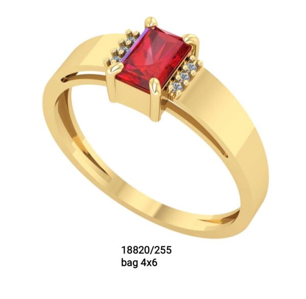 Anel formatura baguete em ouro 18k - 18820/255