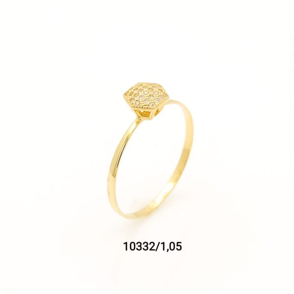 Anel sextavado P em ouro 18k - 10332/1,05