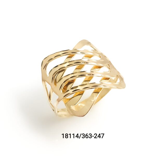 Anel ondas diamantado em ouro 18k - 18114/247