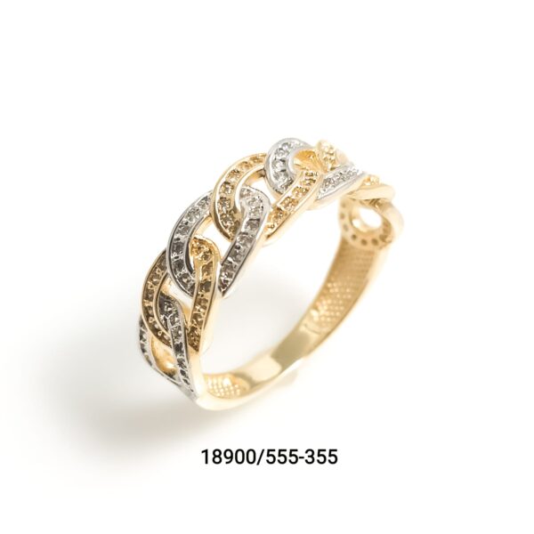 Anel elos cravejados em ouro 18k - 18900/380