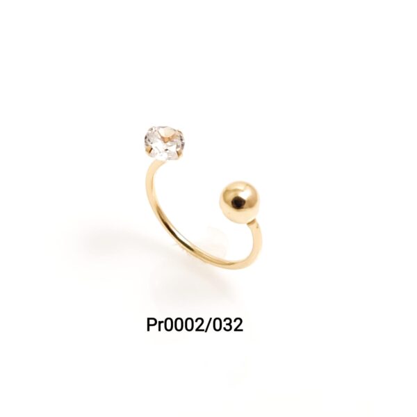 Piercing bolinha e pedrinha em ouro 18k - Pierbolped/032